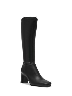Steve Madden Black Knee-High Block Heel Hunny Boots